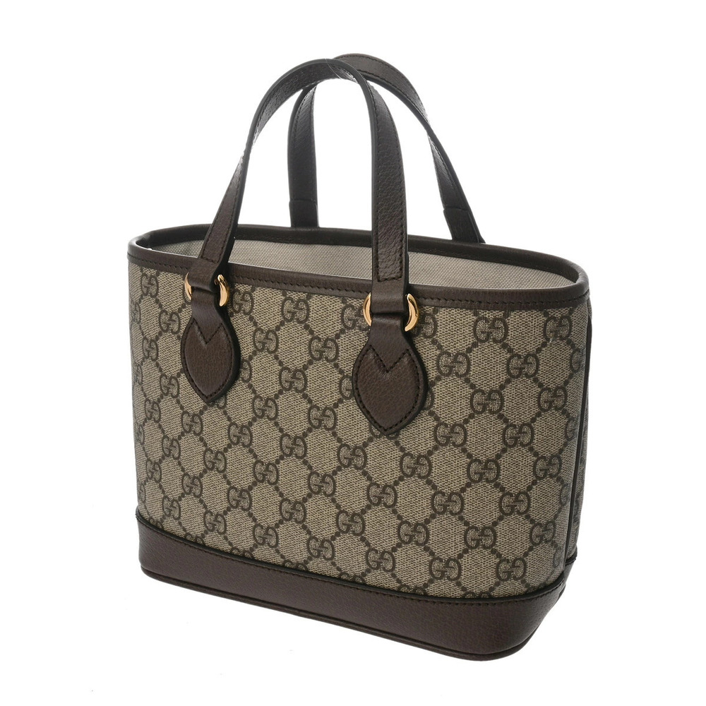 Gucci GG GG Double Ebony Beige Bag Handbag Leather Tote Canvas Supreme